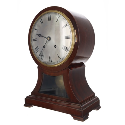 1201 - Winterhalder & Hofmeier mahogany balloon shaped mantel clock, the 8