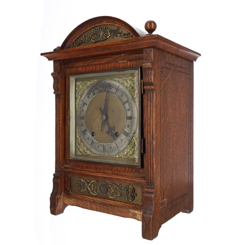 1204 - Winterhalder & Hofmeier oak mantel clock,  the 6