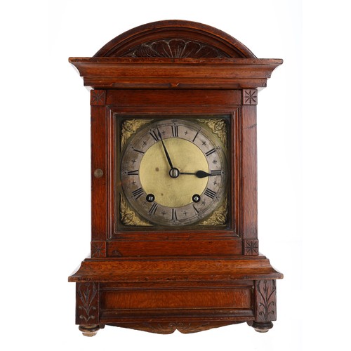 1208 - Winterhalder & Hofmeier oak mantel clock,  the 5.5
