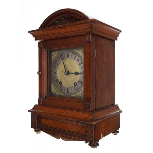 1208 - Winterhalder & Hofmeier oak mantel clock,  the 5.5