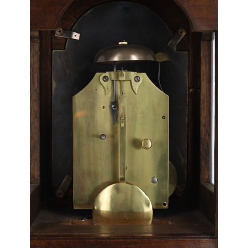 1216 - Georgian style walnut cased fusee bracket clock, the 7