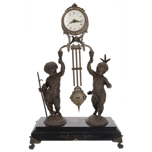 1221 - French spelter mystery clock, the 2.25