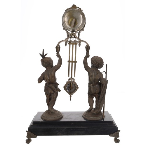 1221 - French spelter mystery clock, the 2.25