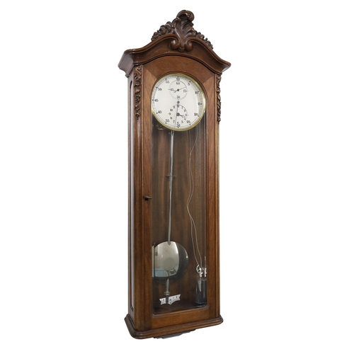 1241 - Rare German mahogany wall regulator with Riefler pendulum, circa 1911, silvered dial of regulator fo... 