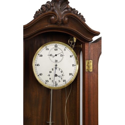 1241 - Rare German mahogany wall regulator with Riefler pendulum, circa 1911, silvered dial of regulator fo... 