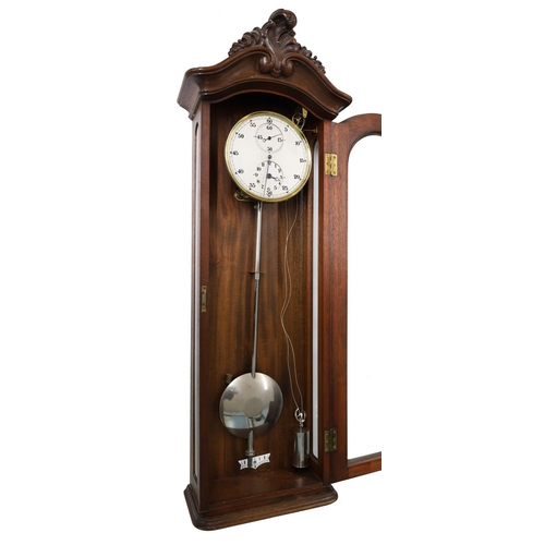 1241 - Rare German mahogany wall regulator with Riefler pendulum, circa 1911, silvered dial of regulator fo... 