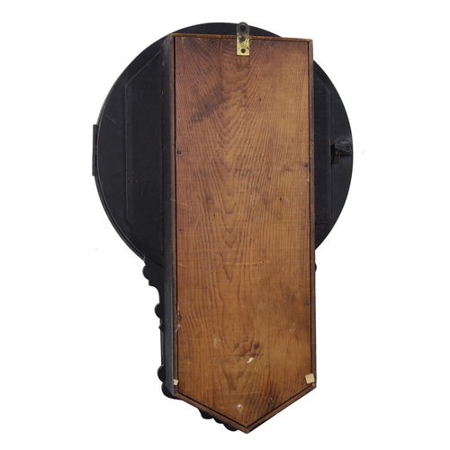 1248 - Ansonia Clock Co. two-train spring driven&nbsp; ebonised drop dial wall clock, the 12