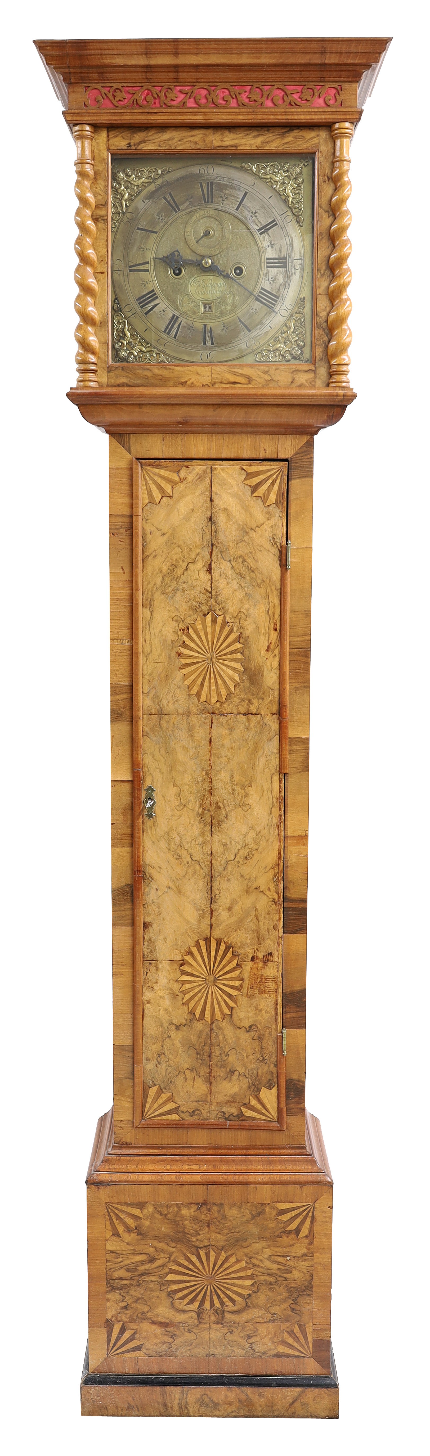 English walnut and marquetry eight-day longcase clock, signed Jose ...