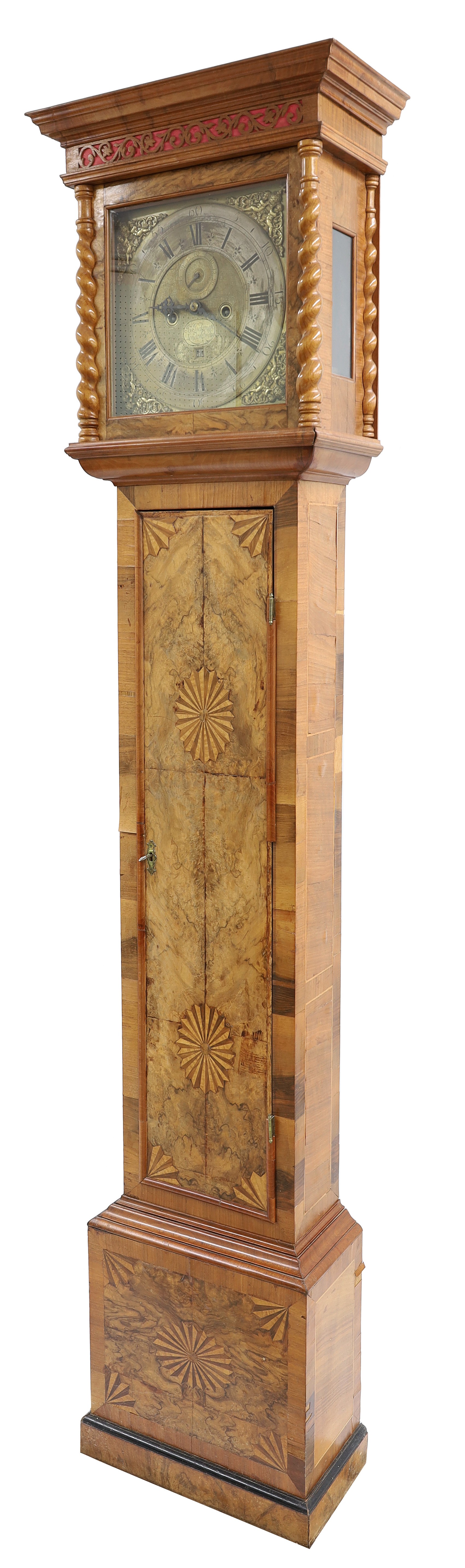 English walnut and marquetry eight-day longcase clock, signed Jose ...