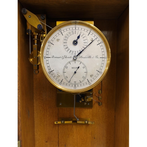 1240 - Rare Strasser & Rohde German copper-plated geodetic field regulator with half-seconds pendulum a... 