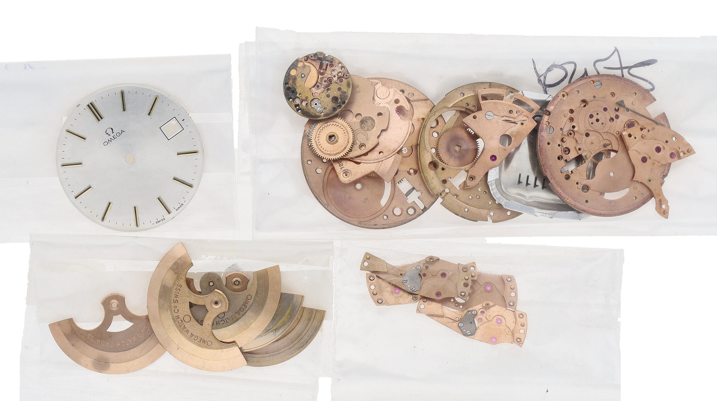 Quantity of Omega wristwatch movement parts to include five automatic ...