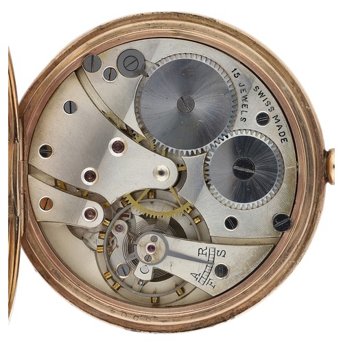 399 - George V 9ct lever pocket watch, Birmingham 1928, 15 jewel movement with compensated balance and reg... 