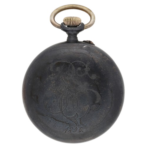 407 - Swiss gunmetal 'Borgel' cased lever pocket watch, gilt frosted bar movement with compensated balance... 