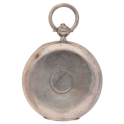 406 - Longines Baume - silver lever pocket watch, London 1884, signed movement with compensated balance an... 