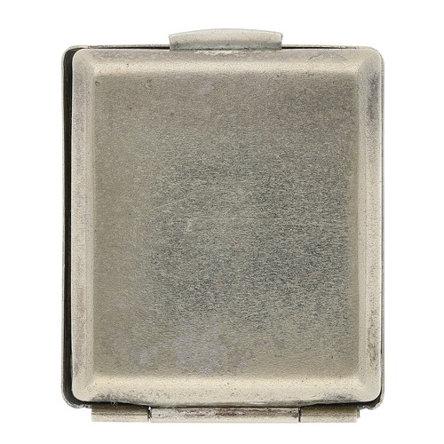 396 - Art Deco metal cased folding travel purse watch, silvered dial with luminous Arabic numerals and out... 