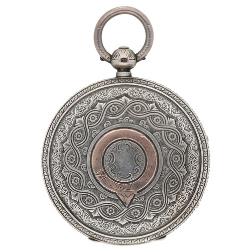 386 - Forrest - Victorian silver fusee lever pocket watch, London 1889, the movement signed and inscribed ... 