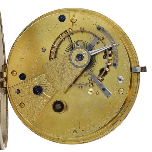 386 - Forrest - Victorian silver fusee lever pocket watch, London 1889, the movement signed and inscribed ... 