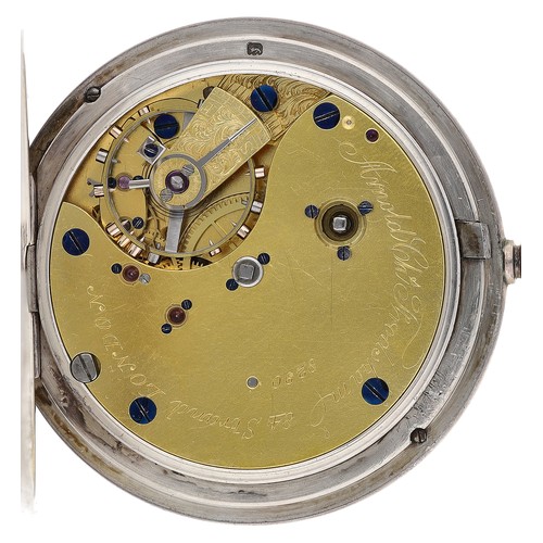 384 - Arnold/Charles Frodsham, London - silver fusee lever pocket watch, the gilt frosted movement signed ... 