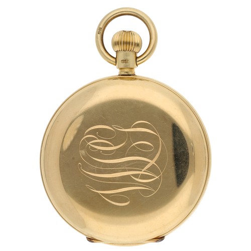 385 - Good Astral 18ct lever hunter pocket watch, London 1916, signed A. Grade 21 jewel adjusted free spru... 