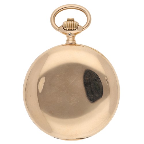 372 - A. Lange & Sohne, Glashutte, Dresden - 18ct lever set hunter pocket watch, signed  gilt frosted ... 