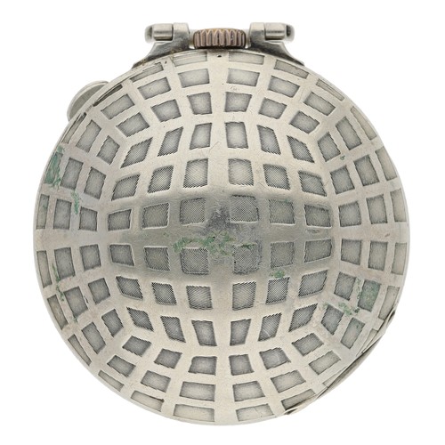 378 - Talis Watch Co. white metal lever hunter golf ball fob watch, signed 15 jewel movement, hinged cuvet... 