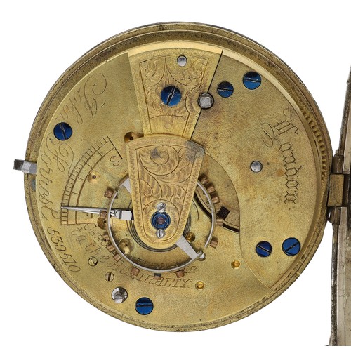 376 - John Forrest, London - Edward VII silver lever pocket watch, Birmingham 1904, the movement signed an... 