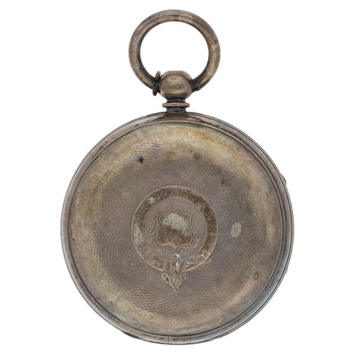 373 - W. Davis & Sons, Birmingham - Victorian silver fusee lever pocket watch, Chester 1874, signed mo... 