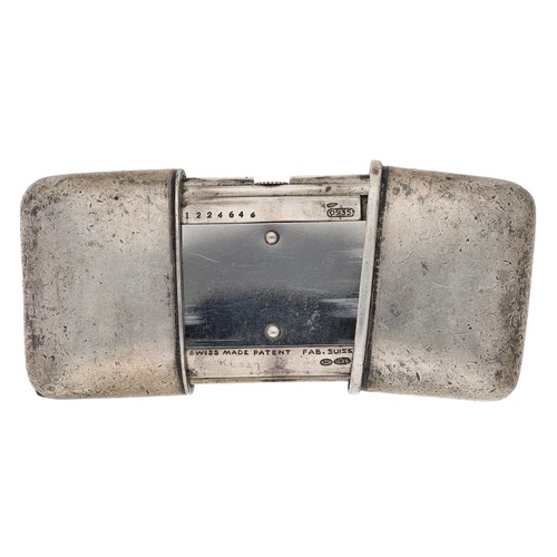 391 - Movado Chronométre Ermeto silver purse watch, import hallmarks for Glasgow 1929, signed square silve... 