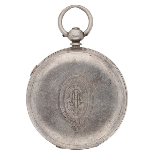 363 - Victorian silver centre seconds chronograph lever pocket watch, London 1880, unsigned three quarter ... 