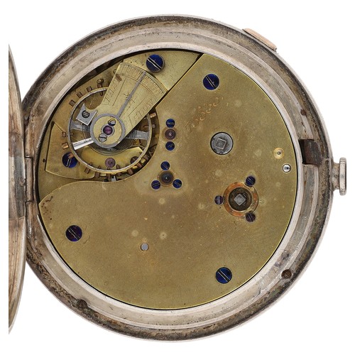 363 - Victorian silver centre seconds chronograph lever pocket watch, London 1880, unsigned three quarter ... 
