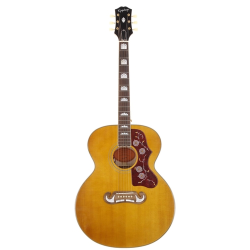 10 - 2022 Epiphone Inspired by Gibson J-200 electro-acoustic guitar, made in Indonesia; Body: antique nat... 