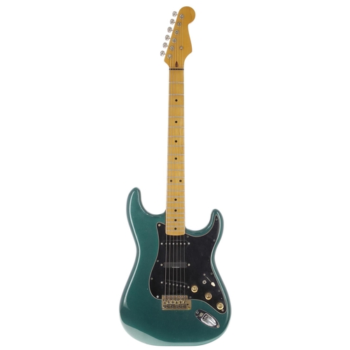 19 - Custom Build Strat type electric guitar; Body: Sherwood green metallic finished unknown Strat body, ... 
