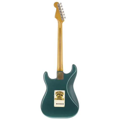 19 - Custom Build Strat type electric guitar; Body: Sherwood green metallic finished unknown Strat body, ... 