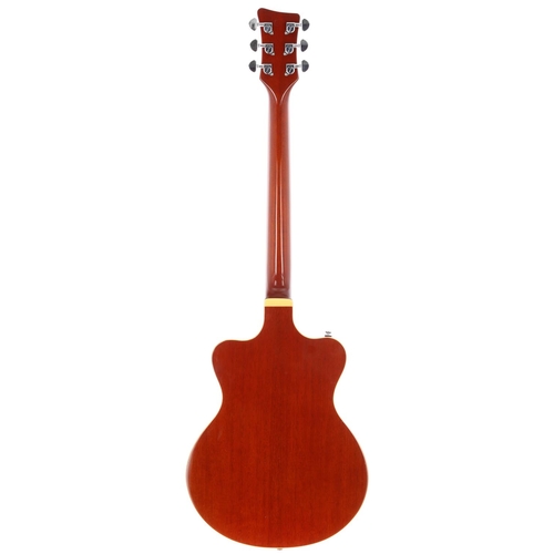 21 - Italia Maranello '61 electric guitar, made in Korea; Body: amber burst finished top upon brown mahog... 