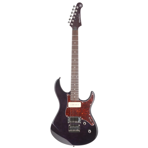 26 - Yamaha Pacifica PAC 611 HFM electric guitar, made in Indonesia; Body: purple gloss finish with flame... 