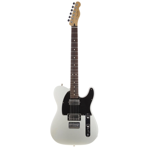 4 - 2014 Fender Blacktop Telecaster HH electric guitar, made in Mexico; Body: silver metallic finished a... 