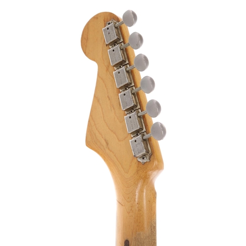 6 - 1959 Fender Stratocaster electric guitar, made in USA; Body: three-tone sunburst finished alder, som... 