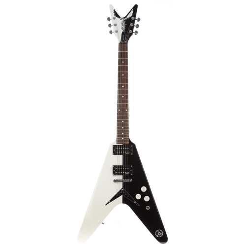 8 - 2005 Dean MS STD Michael Schenker Standard Flying V electric guitar, made in China; Body: black/whit... 
