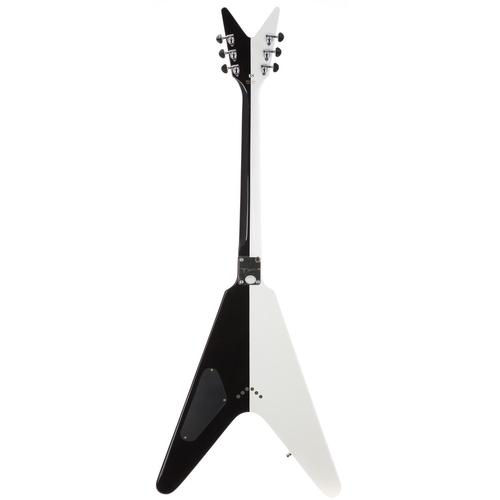 8 - 2005 Dean MS STD Michael Schenker Standard Flying V electric guitar, made in China; Body: black/whit... 