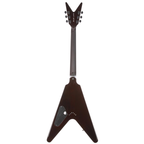 9 - 2019 Dean V Select electric guitar, made in Indonesia; Body: Ocean burst quilt top upon brown gloss ... 