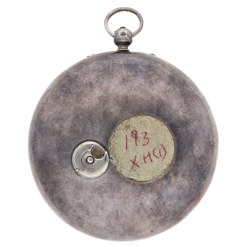 365 - Michael Bird, Oxon - Rare and fine 17th century pre-balance spring silver key wind 'puritan' calenda... 