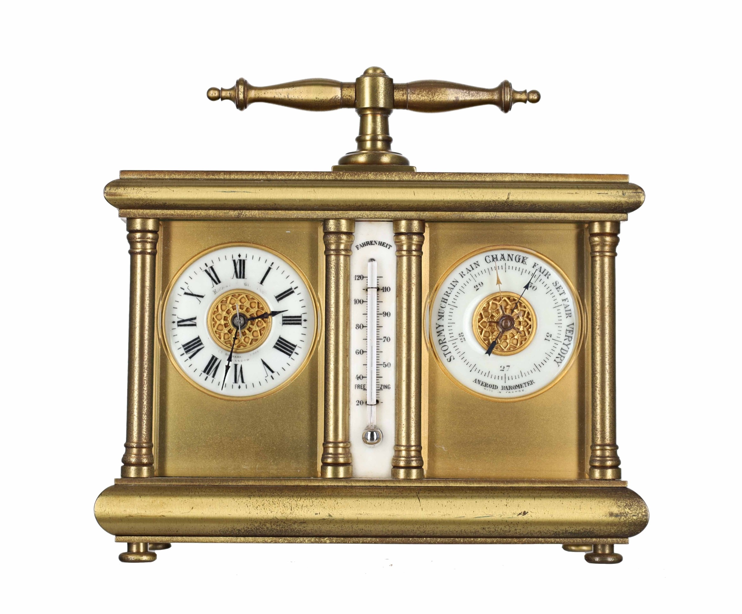 Early 20th century French desk compendium, mounted with a carriage ...