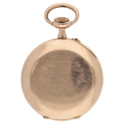 409 - Swiss 14ct calendar lever pocket watch, bar movement with compensated balance and regulator, metal c... 