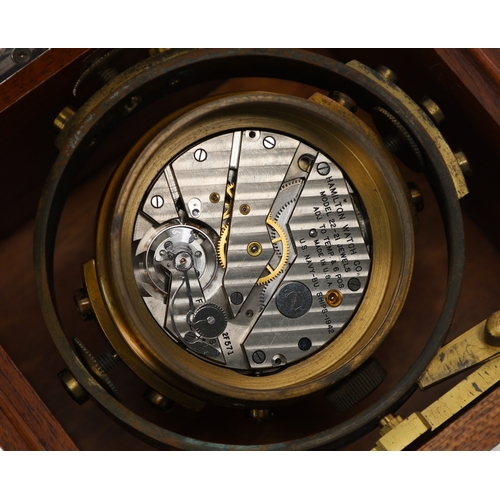 1048 - Hamilton Watch Co. U.S. Navy 'Model 22' two-day marine chronometer, circa 1943, the 2.25