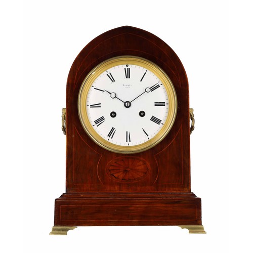 1232 - Early 20th century mahogany mantel clock, the 5.5