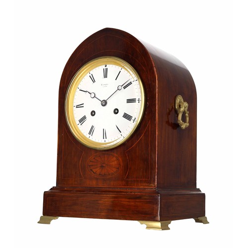 1232 - Early 20th century mahogany mantel clock, the 5.5