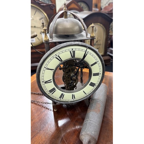 1233 - Junghans three-train chiming mantel clock, the movement striking on gongs, silvered Arabic numeral d... 