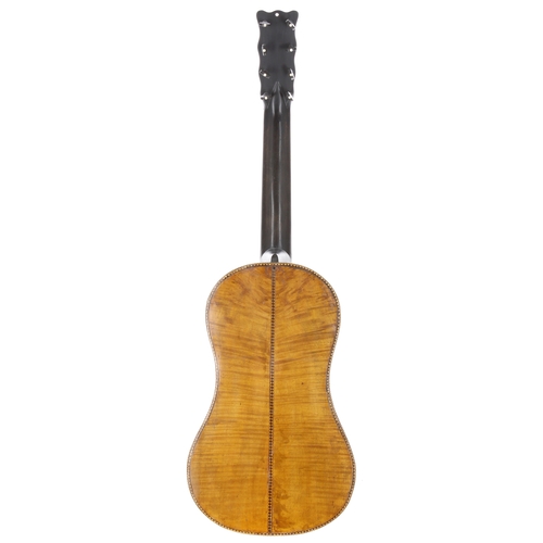 2268 - Early English Longman guitar bearing a Theobald Monzani retail label dated 1800; Back and sides: fig... 