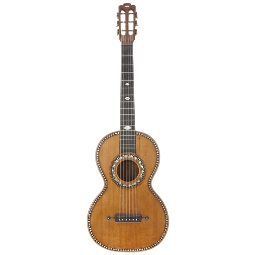 2270 - 19th century German guitar, Markneukirchen, circa 1860; Back and sides: rosewood, slight parting to ... 