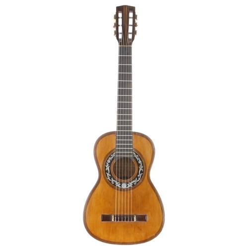 2267 - 19th century Antonio Carlos Garcia small bodied guitar, made in Madrid, Spain, bearing Alban Voigt &... 